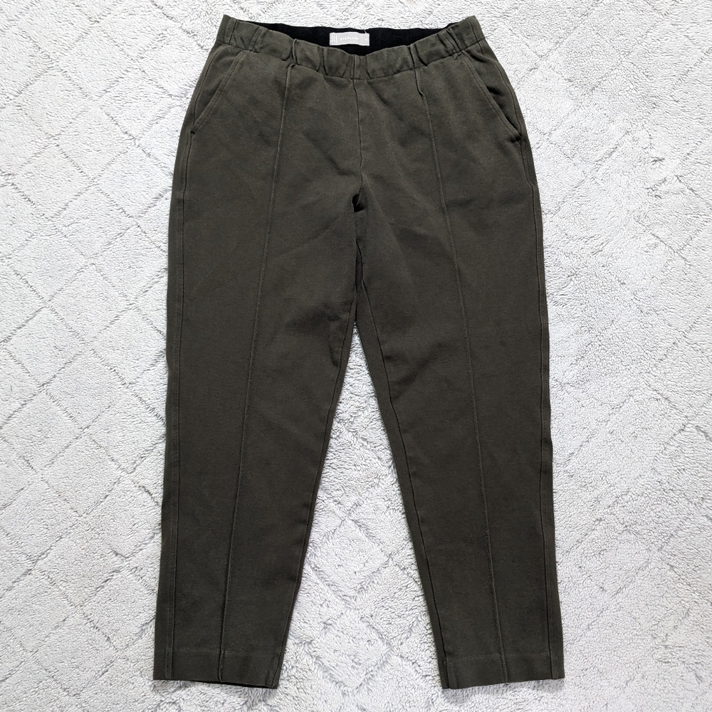 Everlane The Dream Pant Women's Medium Green Balsam Tapered Leg Elastic Waist